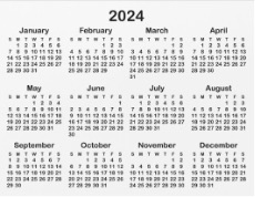 2024 calendar