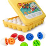 Letters Matching Eggs 26PCS ABC Alphabet Color Sorter Puzzle Easter Travel Bingo Game Uppercase Learning Fine Motor Skill Montessori Gift for Year Old Kids
