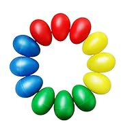 Augshy 14 PCS Plastic Egg Shakers Percussion Musical Egg Maracas Easter Egg Kids Toys (7 Colors)
