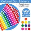 Colored Dot Stickers 1400 PCS Color