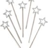 (24) Pack of Silver, Sparkly Star Wands