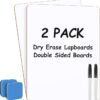 Small White Board 2 Pack Dry Erase Boards, 9''x 12'' 