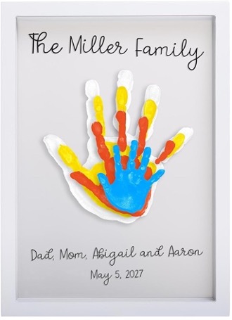 family stacked hand prints