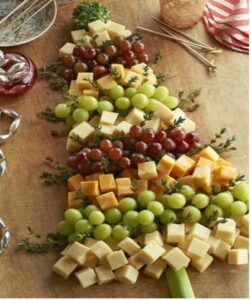 cheese and fruit Christmas tree