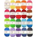 20 Acrylic Yarn Skeins - 438 Yards in Total, Multicolored 