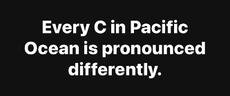 c's in pacific ocean