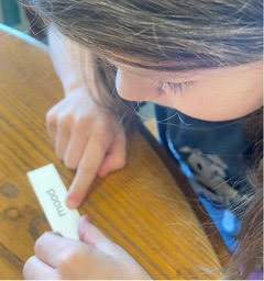 finger under words to read